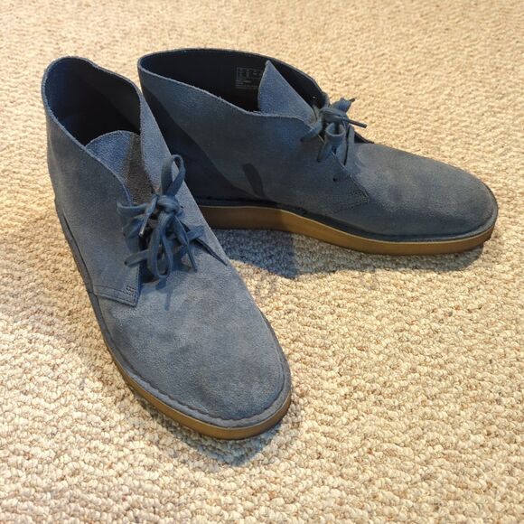 Clarks Charles F Stead Desert Chukka Boots Mens Size 12 Blue Suede Crepe Sole main image 7